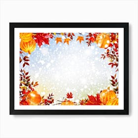 Autumn Leaves Radiate Vibrant Red Orange And Yellow Hues Clustered Together Embraced By A Decora (5) Art Print