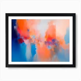 Abstract Painting Aqua Citrus Art Print