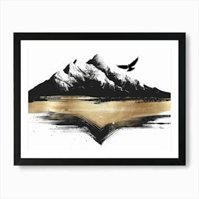 Mountain With A Bird Art Print