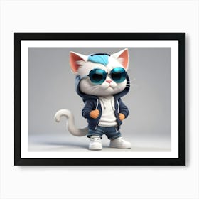 Hip Hop Cat 2 Art Print