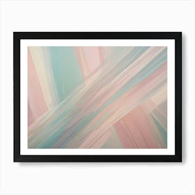 Abstract Background With Soft, Pastel Stripes In Shades Of Pink, Green, And Beige, Creating A Calming And Gentle Effect Art Print