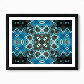 Blue Star Abstract Pattern Art Print