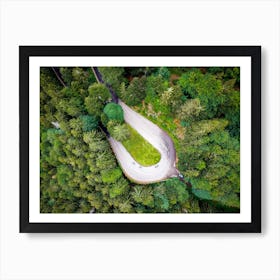 Mountain road drone in Switzerland Art Print