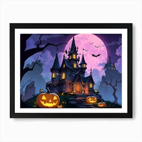 Halloween Castle Art Print