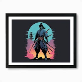 Anime Samurai Warrior Silhouette 2 Art Print