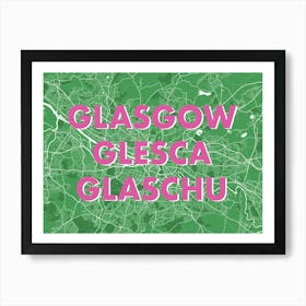 Glasgow Green Map Art Print