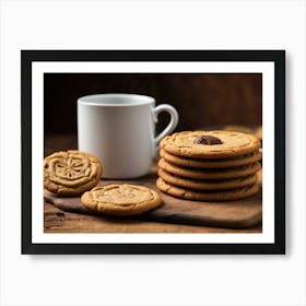 Cookies And A Cup Of Coffee Art Print