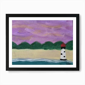 Lighthouse At Dusk Art Print