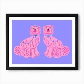 Pink Staffordshire Dogs Art Print
