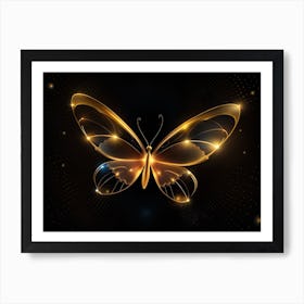 Golden Butterfly 72 Art Print