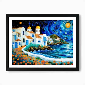 Seaside - Starry Night Art Print