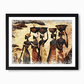 A Nice African Art Illustration With An Impasto Style 05 Art Print