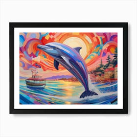 Dolphin Leaping Art Print