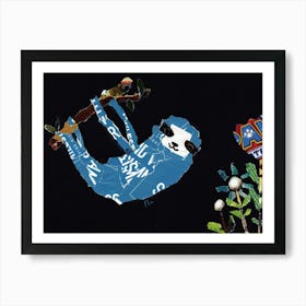 Hang in There! Collage Sloth by Paoling Rees Art Print