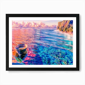 Boat In The Ocean Art Print