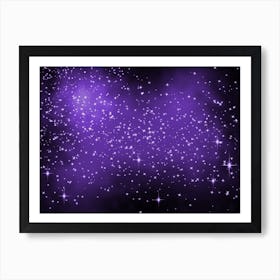 Violet Shining Star Background Art Print