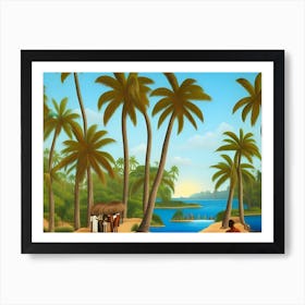 Island Living Among Palms 01 Art Print