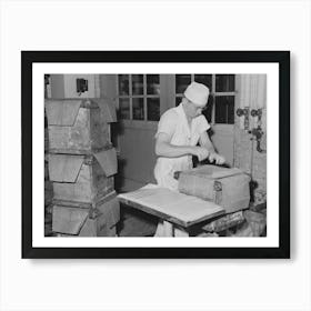 Putting Layer Of Waxed Paper Over Tub Of Butter At The Dairymen S Cooperative Creamery, Caldwell, Canyon County Art Print