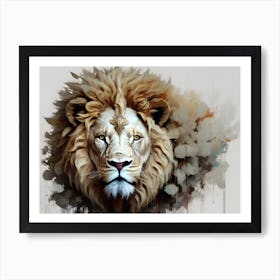 Lion Head Painting 2 Art Print