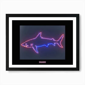 Neon Pink Sign Inspired Shark Poster 5 Art Print