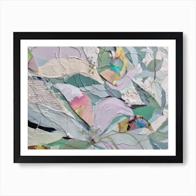 Abstract Leaves in Mixed Media Art Print