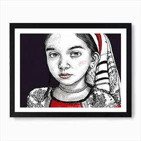 Girl in Romanian traditional clothing Art Print