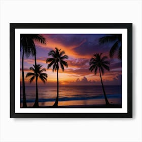 Sunset At The Beach 32 Art Print