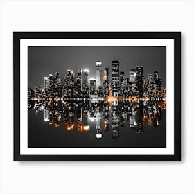 New York City Skyline At Night 1 Art Print