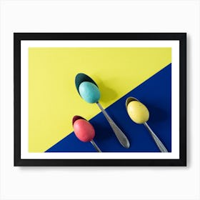 Easter Eggs On Spoons 1 Art Print