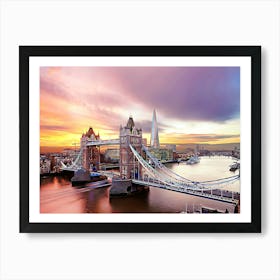 Tower Bridge And The Shard At Sunset, London Art Print