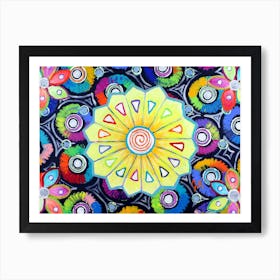 Colorful Flowers High On Life After Dark Art Print