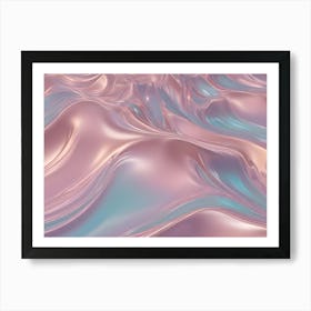 A Mesmerizing Abstract Background Of Flowing, Iridescent Waves In Shades Of Pink, Blue, And Purple Art Print