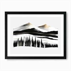 Black And White Mountains Art Print