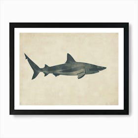 Common Thresher Shark Silhouette 5 Art Print