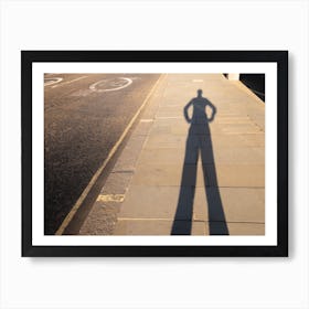 Point Of View Of A Man S Shadow With His Hands On His Hips Art Print