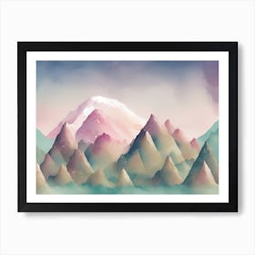 Watercolor Mountains Art Print