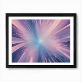 A Tunnel Like Abstract Scene With A Bright Light In The Distance, Surrounded By A Field Of Abstract Geometric Structures Art Print