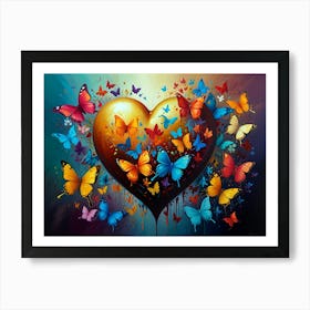 Butterfly Heart Art Print