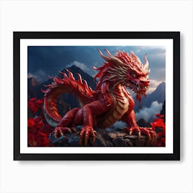 Chinese Red Dragon 7 Art Print