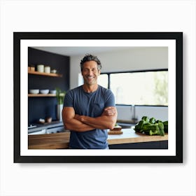 Healthy Man In Kitchen 8 Art Print