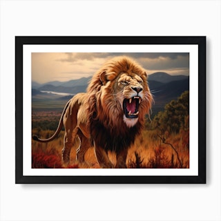 Roaring Majesty, Lion in Smoke Explosion T-Shirt Design Art Print for  Sale by DanyelShirt