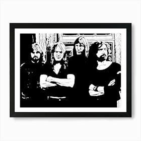 Pink Floyd Music Band Black In White Art Print