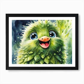 Fuzzy Pickle Baby (Watercolor) Art Print