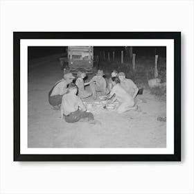 Untitled Photo, Possibly Related To Migrant Family Encamped Along Roadside Eating Meal, Near Henryetta, Oklahom Art Print