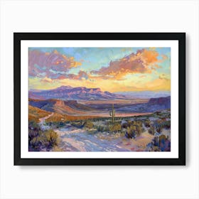 Western Sunset Landscapes Chihuahuan Desert Texas 1 Art Print