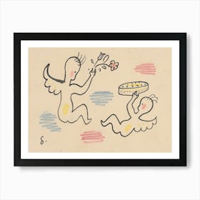 Two Angels, Mikuláš Galanda Art Print