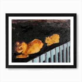 Orange Cats Art Print