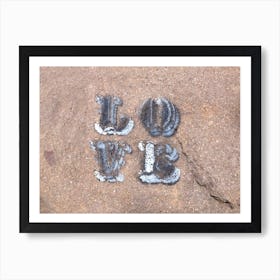 Love sign on a Stone Art Print