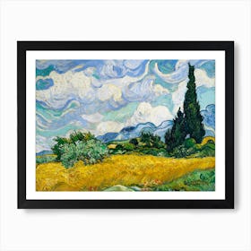 Wheat Field With Cypresses (1889), Vincent Van Gogh Art Print