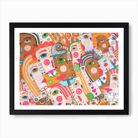 Colorful Crowd Art Print